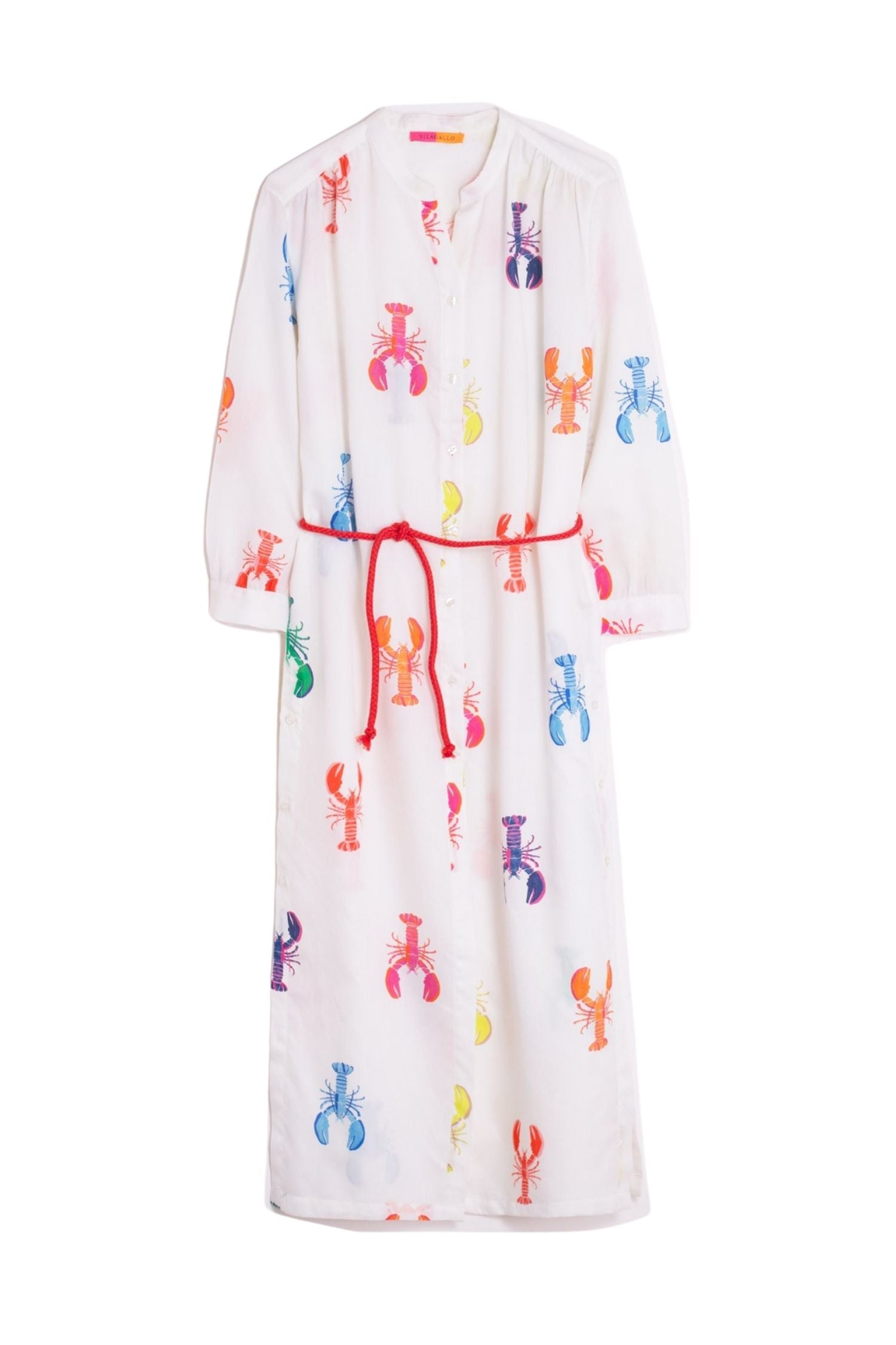 Vilagallo Dress Amina Langosta Acuarela