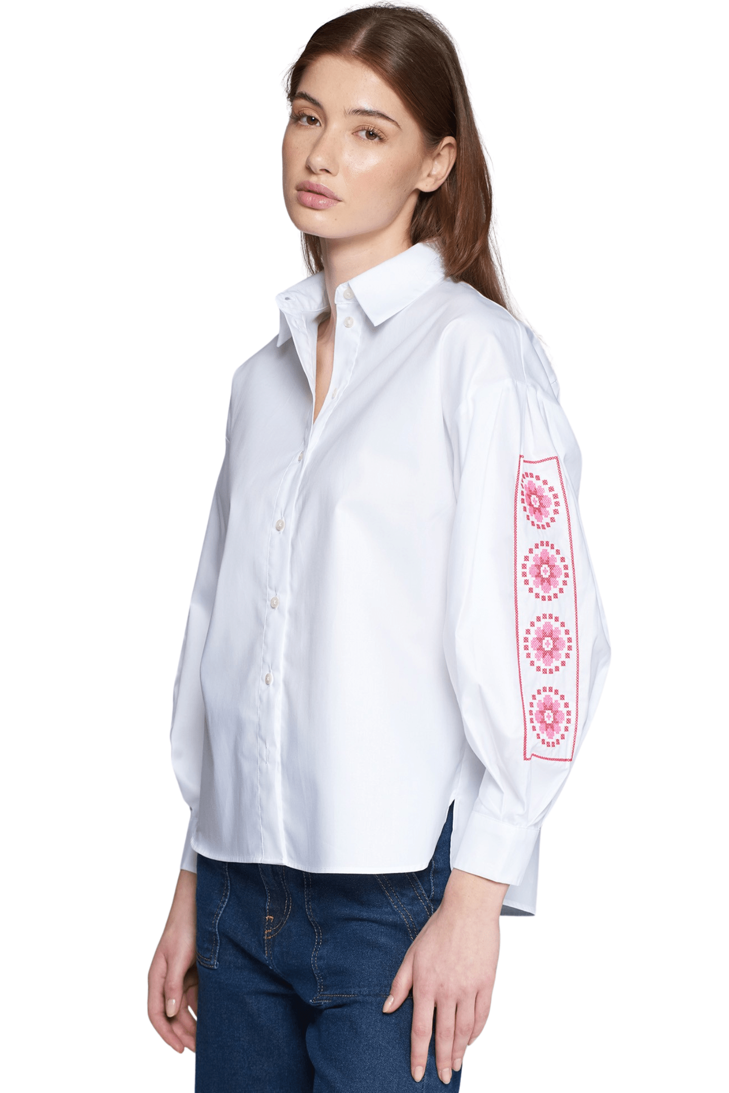 Vilagallo Vernen Shirt Embroidery White Twill