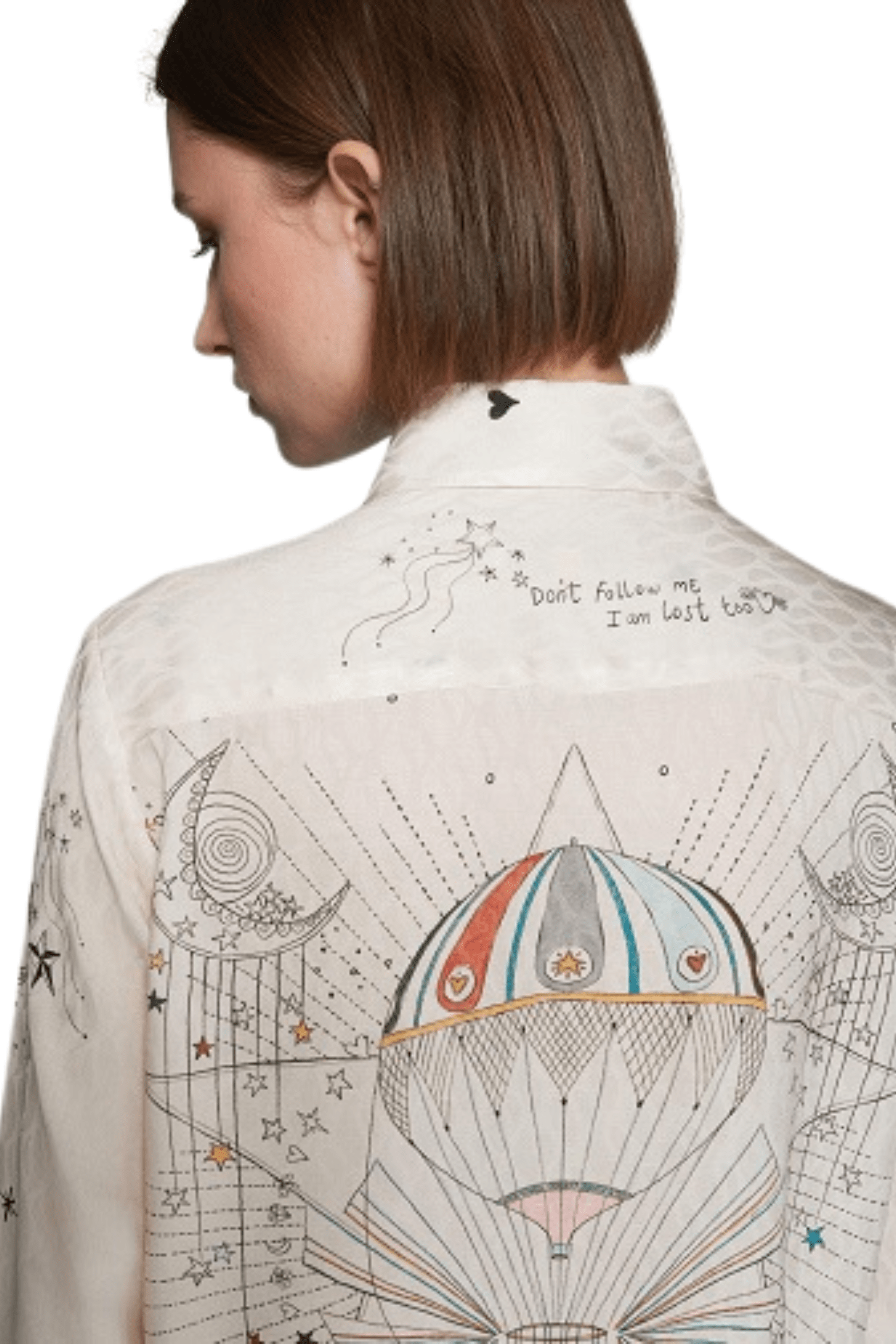 Vilagallo Irina Button Down Shirt Hot Air Balloon Print