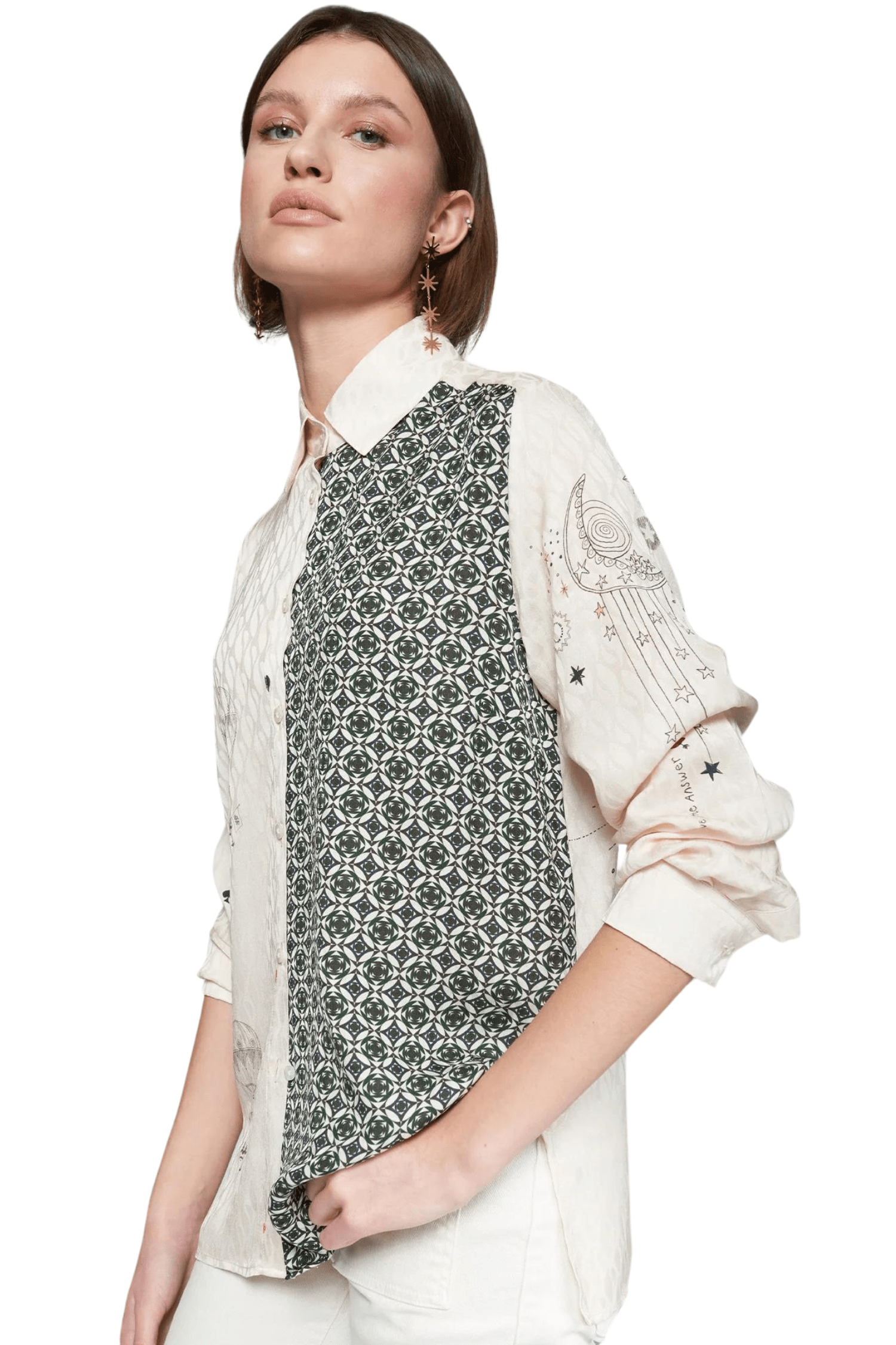 Vilagallo Irina Button Down Shirt Hot Air Balloon Print