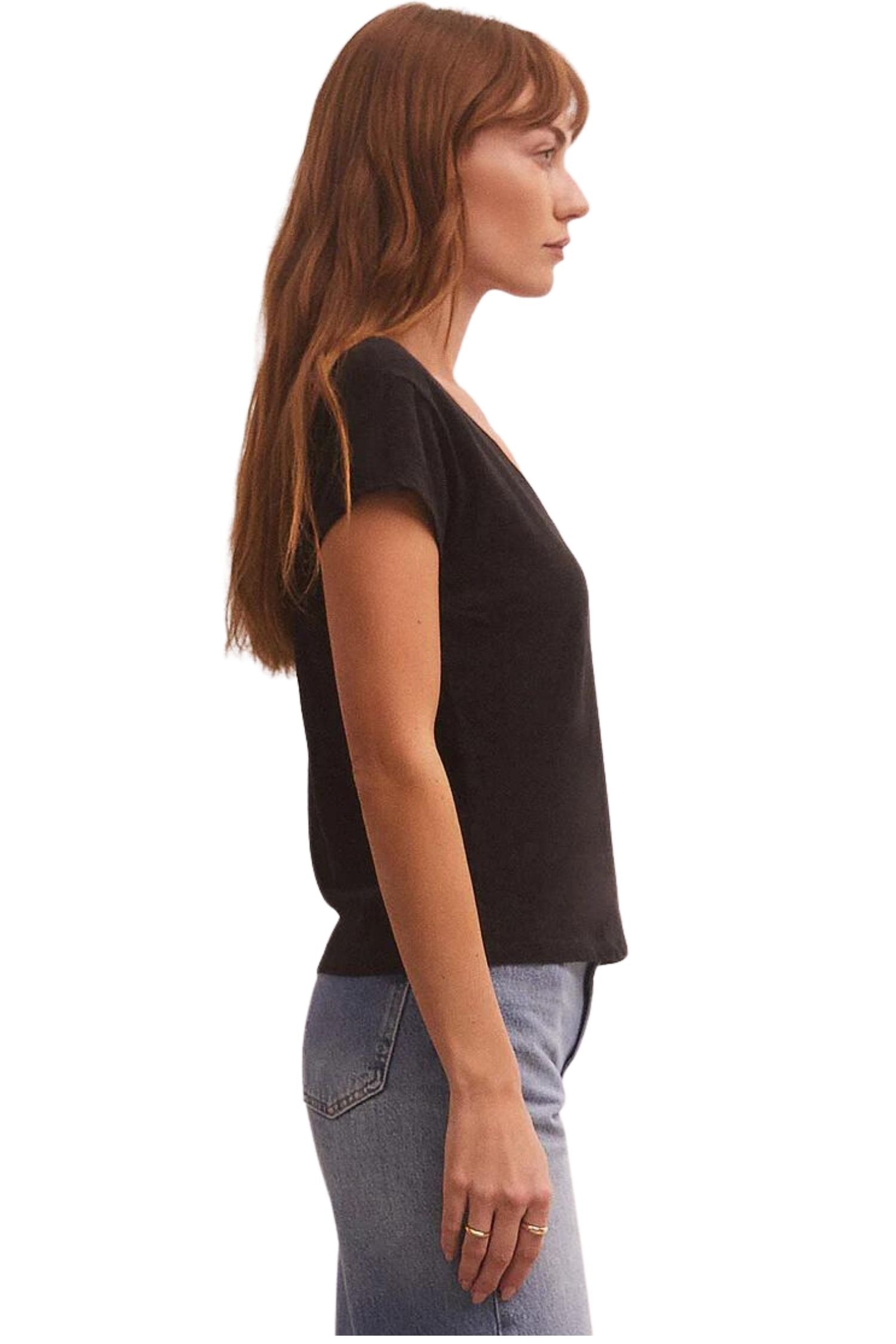 Z Supply Modern V-Neck Tee Black