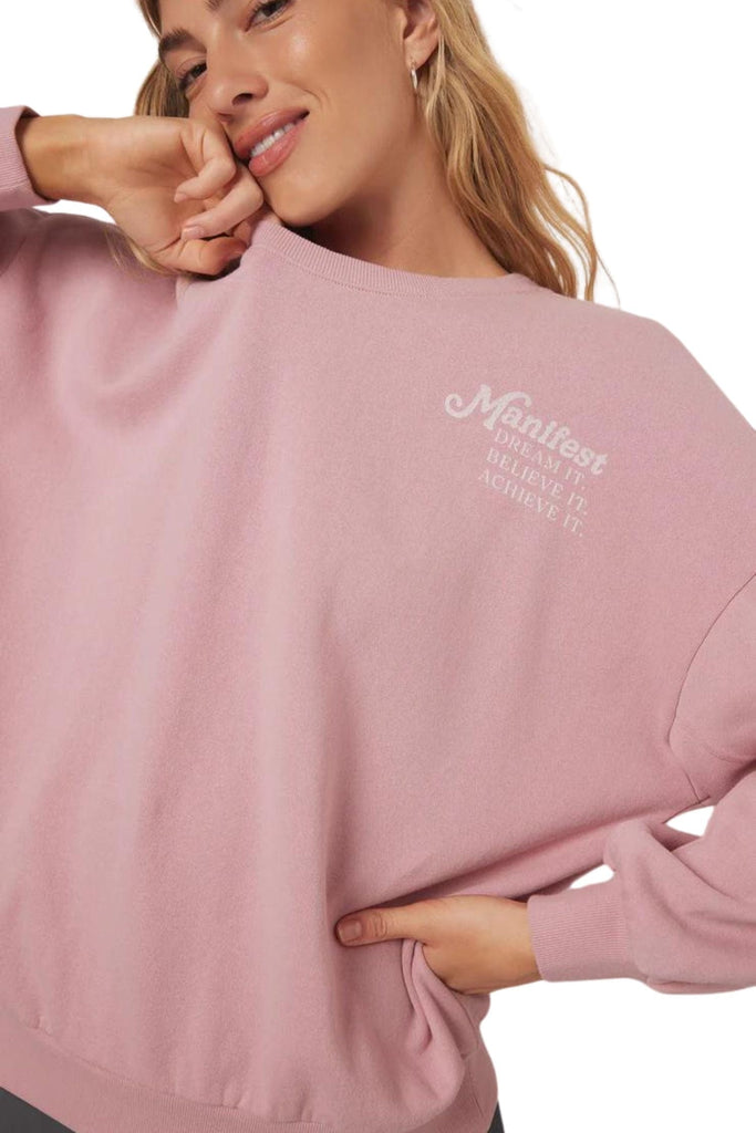 Z Supply Oversized Manifest Sweatshirt Pink Passion