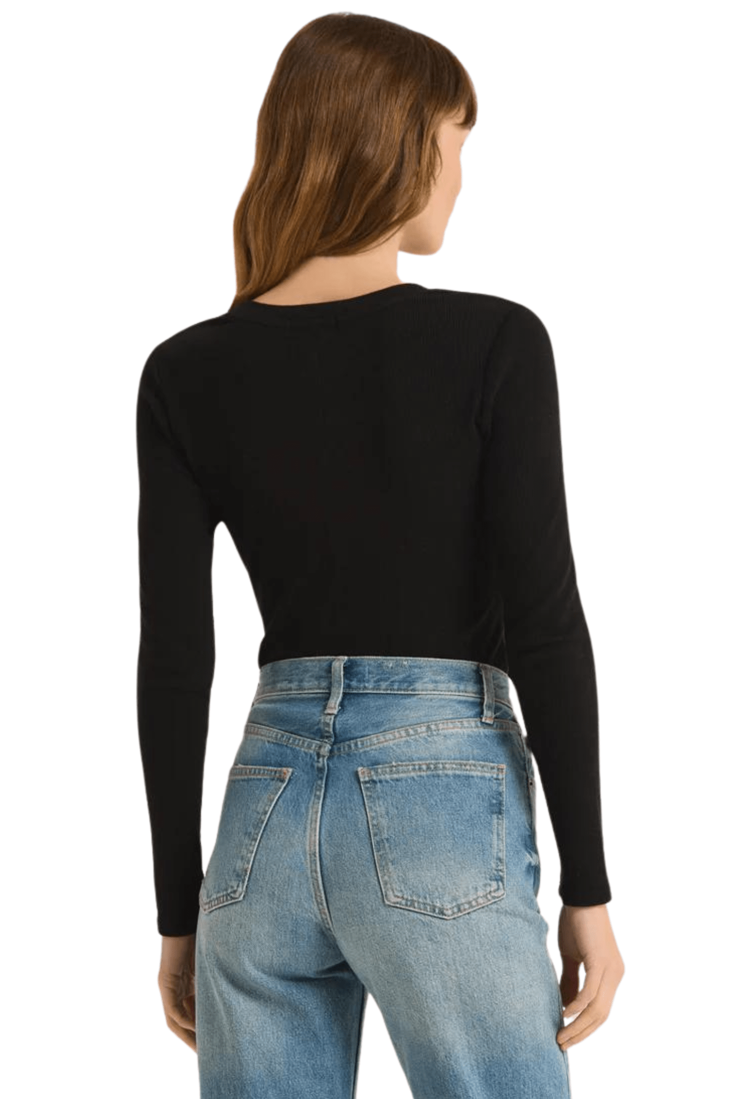Z Supply Sirena Rib Long Sleeve Tee Black