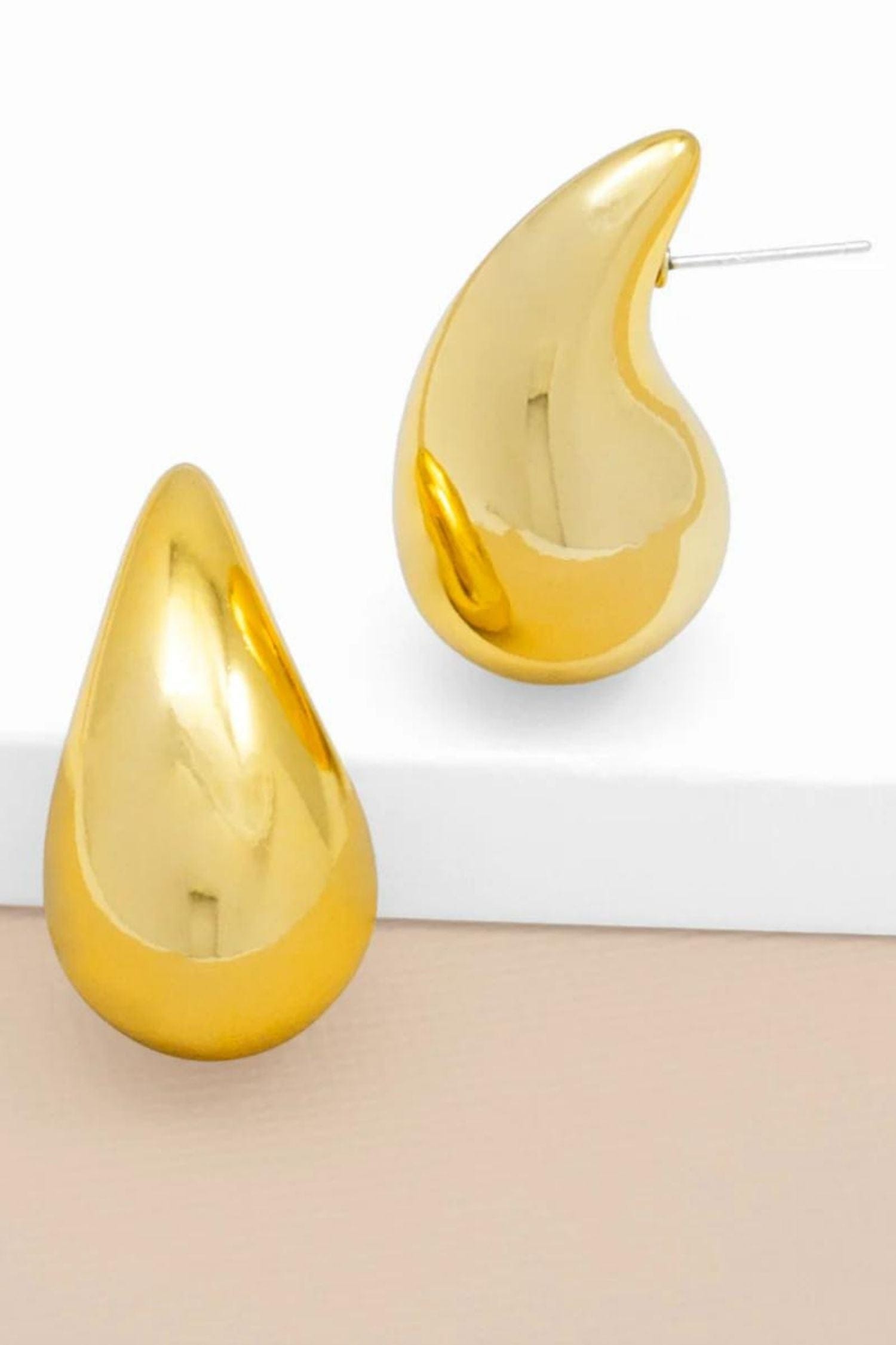 Zenzii Chunky Metal Crescent Drop Earring Gold