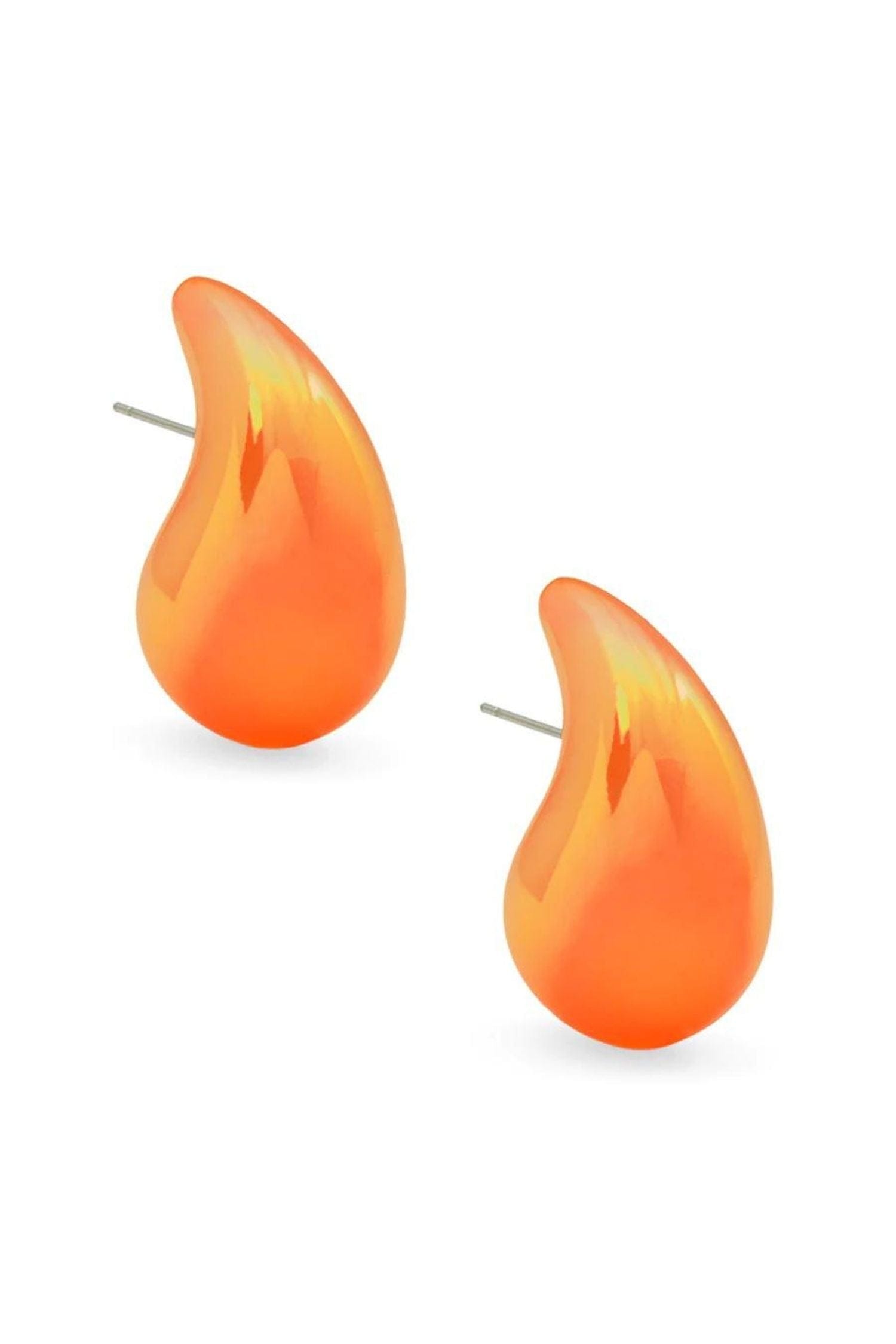 Zenzii Iridescent Resin Crescent Drop Earring Orange