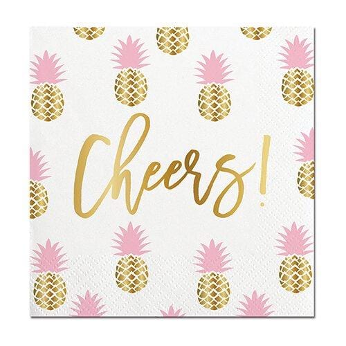 Slant Cheers Pineapple Cocktail Napkin