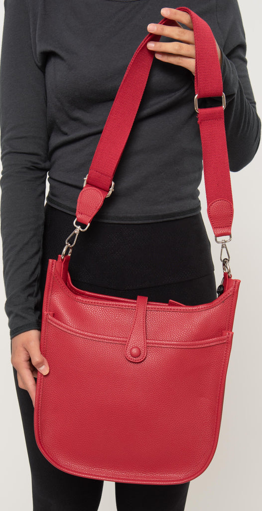 BC Handbags Large Messenger Bag Red