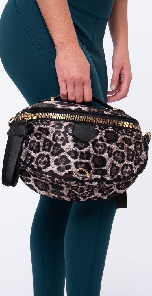 BC Handbags Large Nylon Fanny Pack Leopard