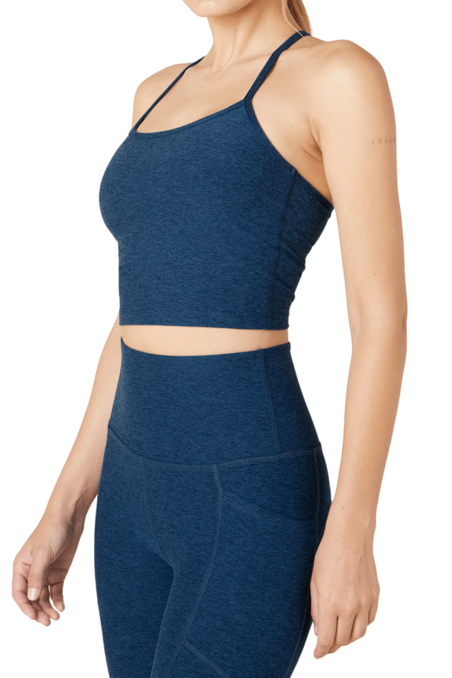 Beyond Yoga Space Dye Slim Racerback Cropped Tank Nocturnal Navy