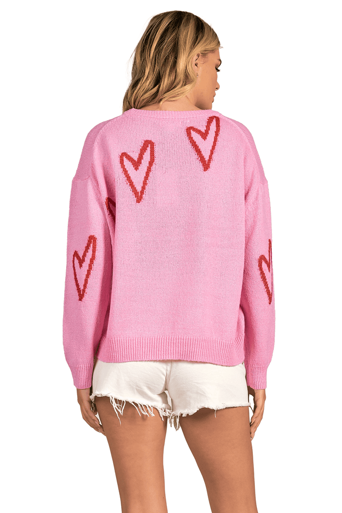 Elan Jules Sweater Pink Heart