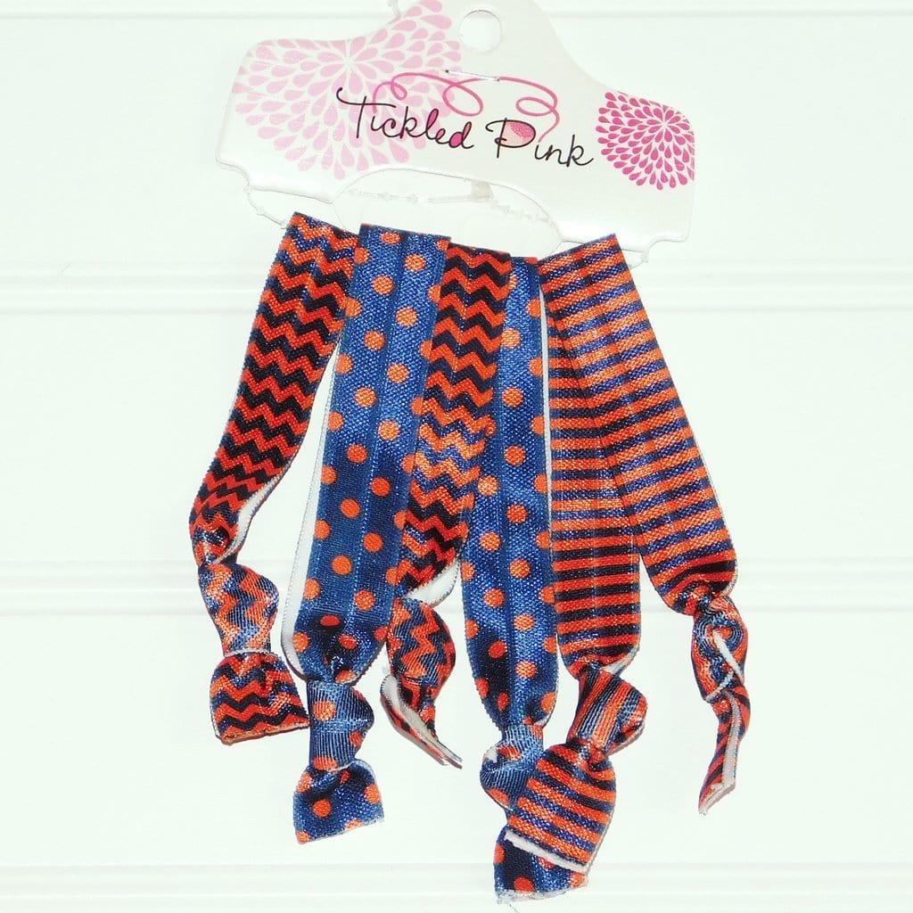 Gameday Hair Tie Set - Navy/Orange