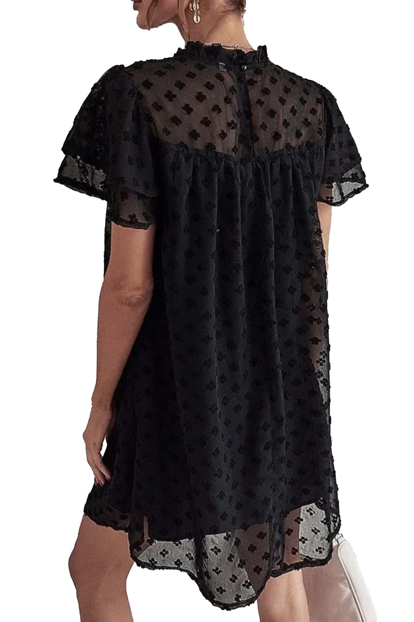 Lily Clothing Summer Sexy Straight Jacquard Dress Black