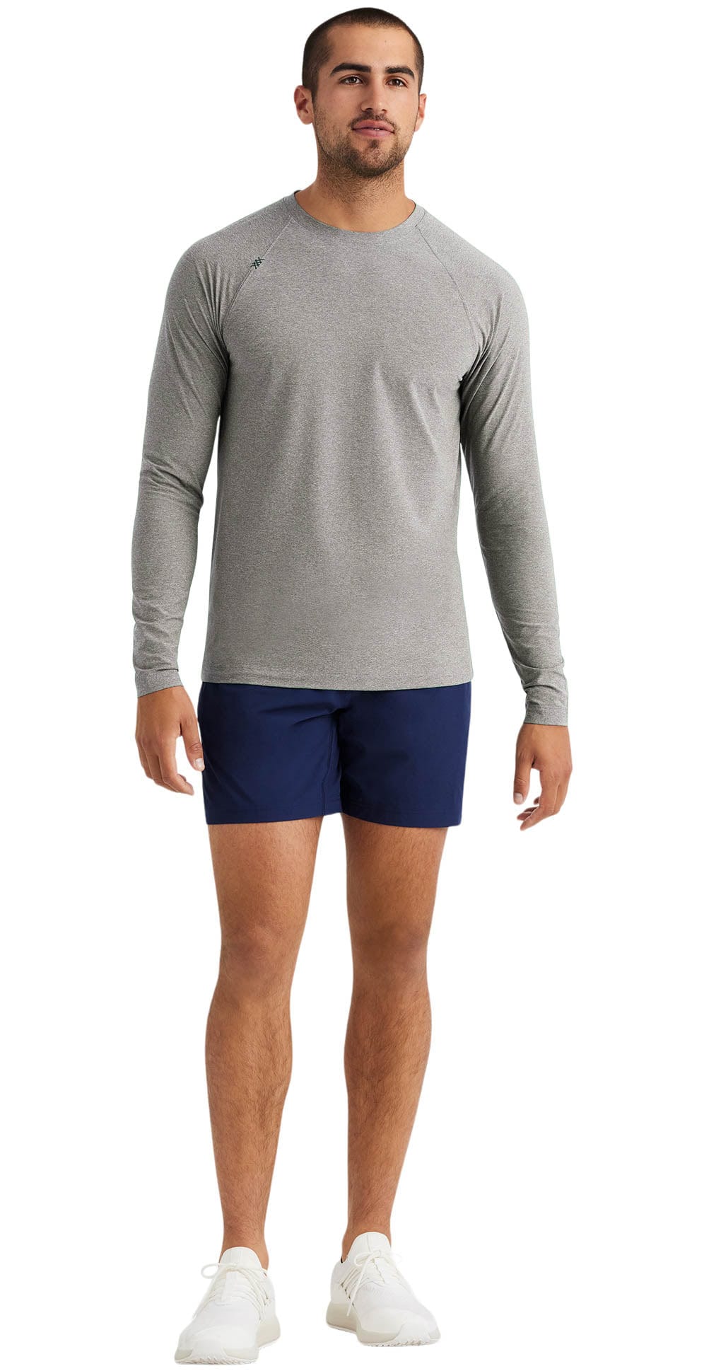 Rhone Reign Long Sleeve Light Gray Heather