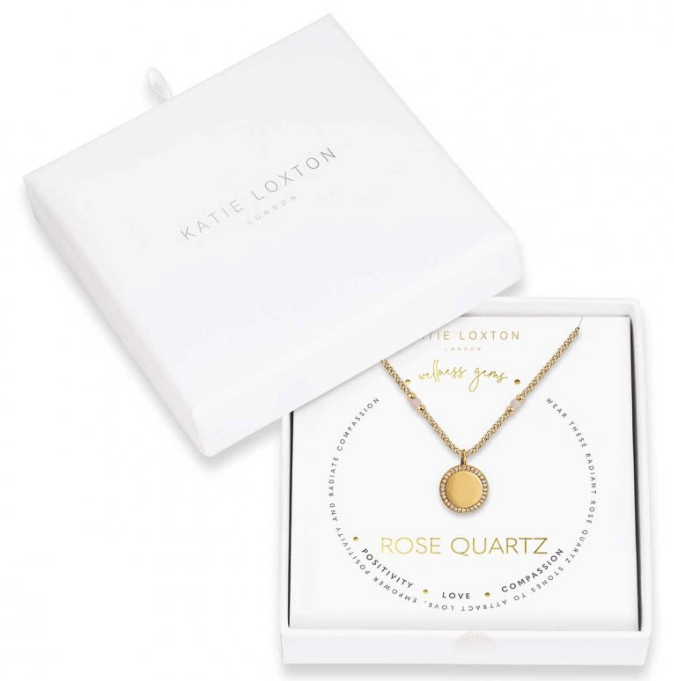 Katie Loxton Rose Quartz Wellness Gem Necklace