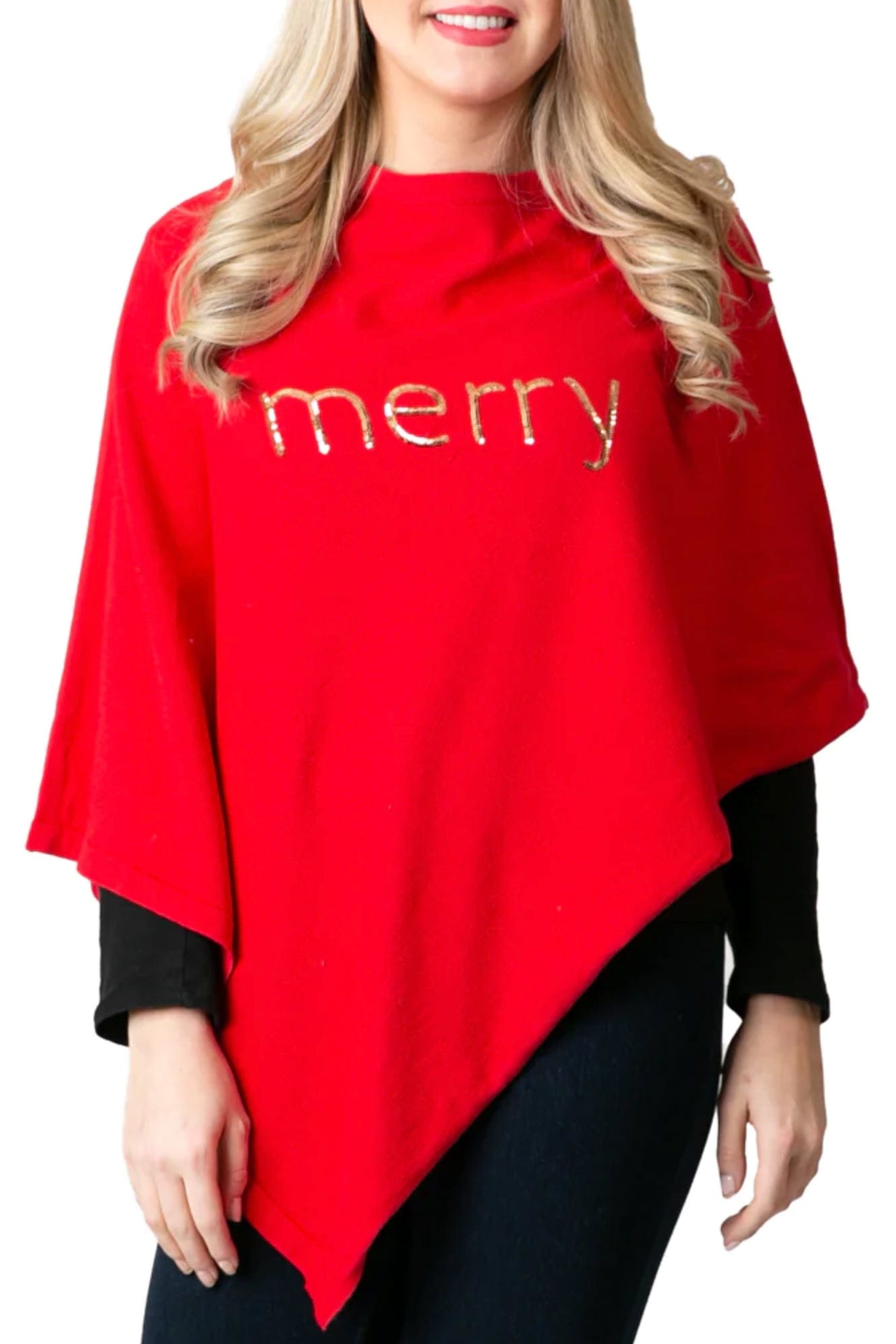 Top It Off Holly Poncho Merry
