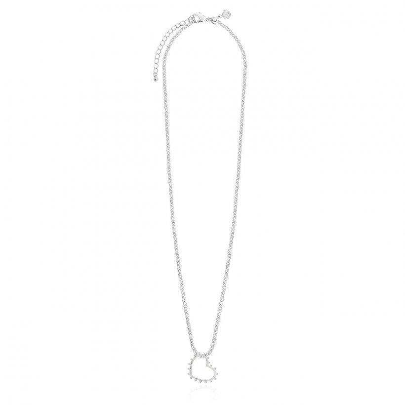 Katie Loxton Emilia Beaded Heart Necklace Silver
