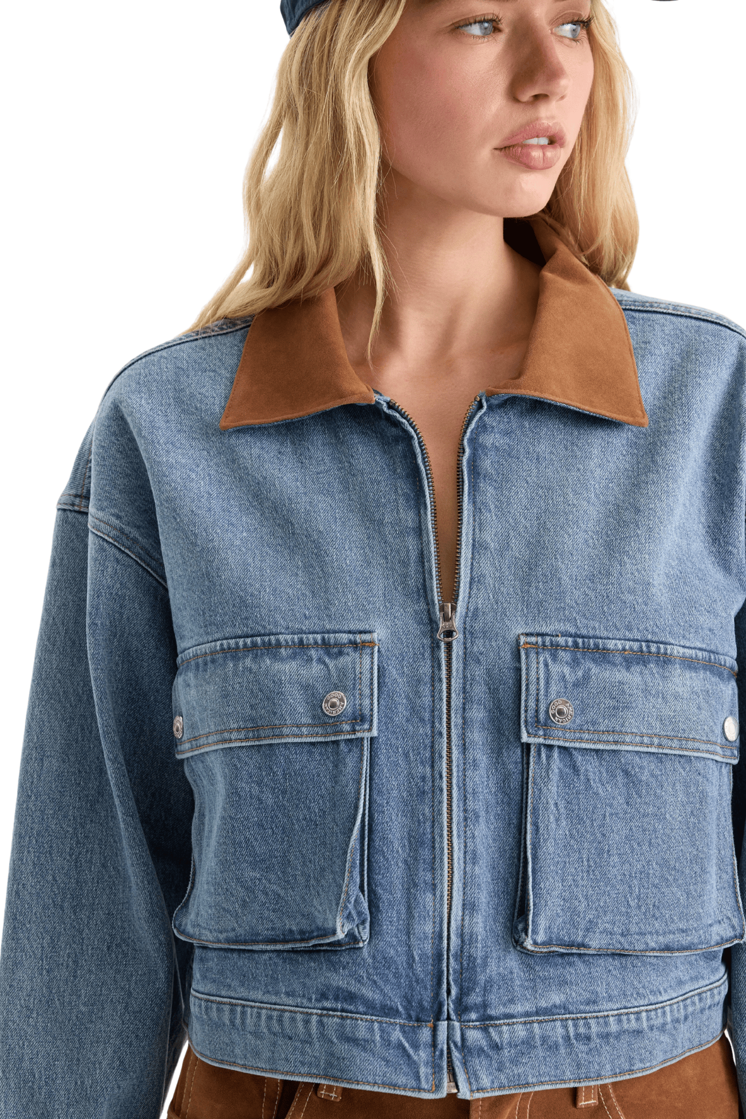 The Denim Swing Cropped Jacket