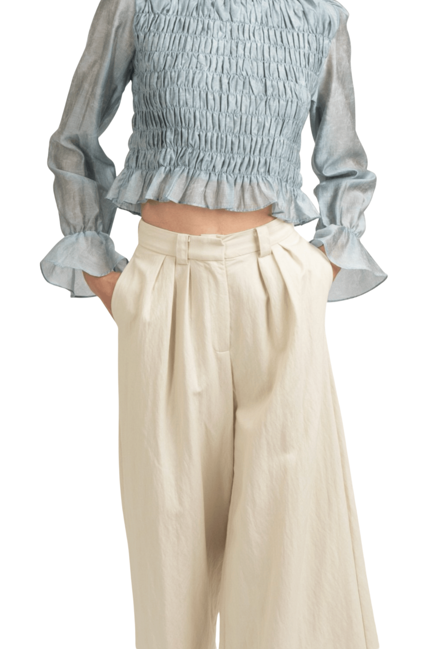Classic High Rise Wide Led Trousers