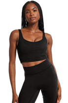 All Access By Bandier V-Neck Tempo Crop Bra Black