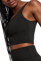 All Access By Bandier V-Neck Tempo Crop Bra Black