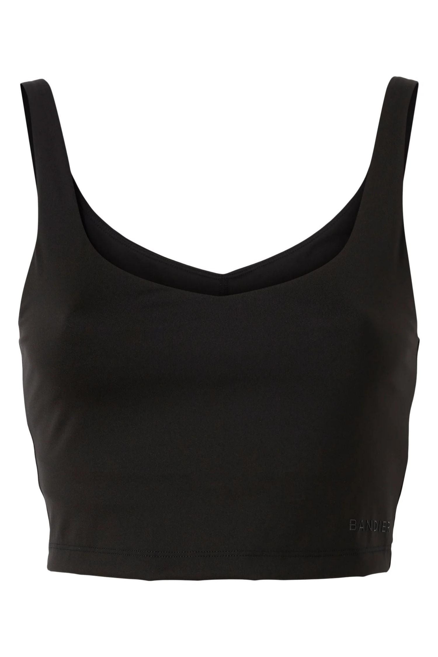 All Access By Bandier V-Neck Tempo Crop Bra Black