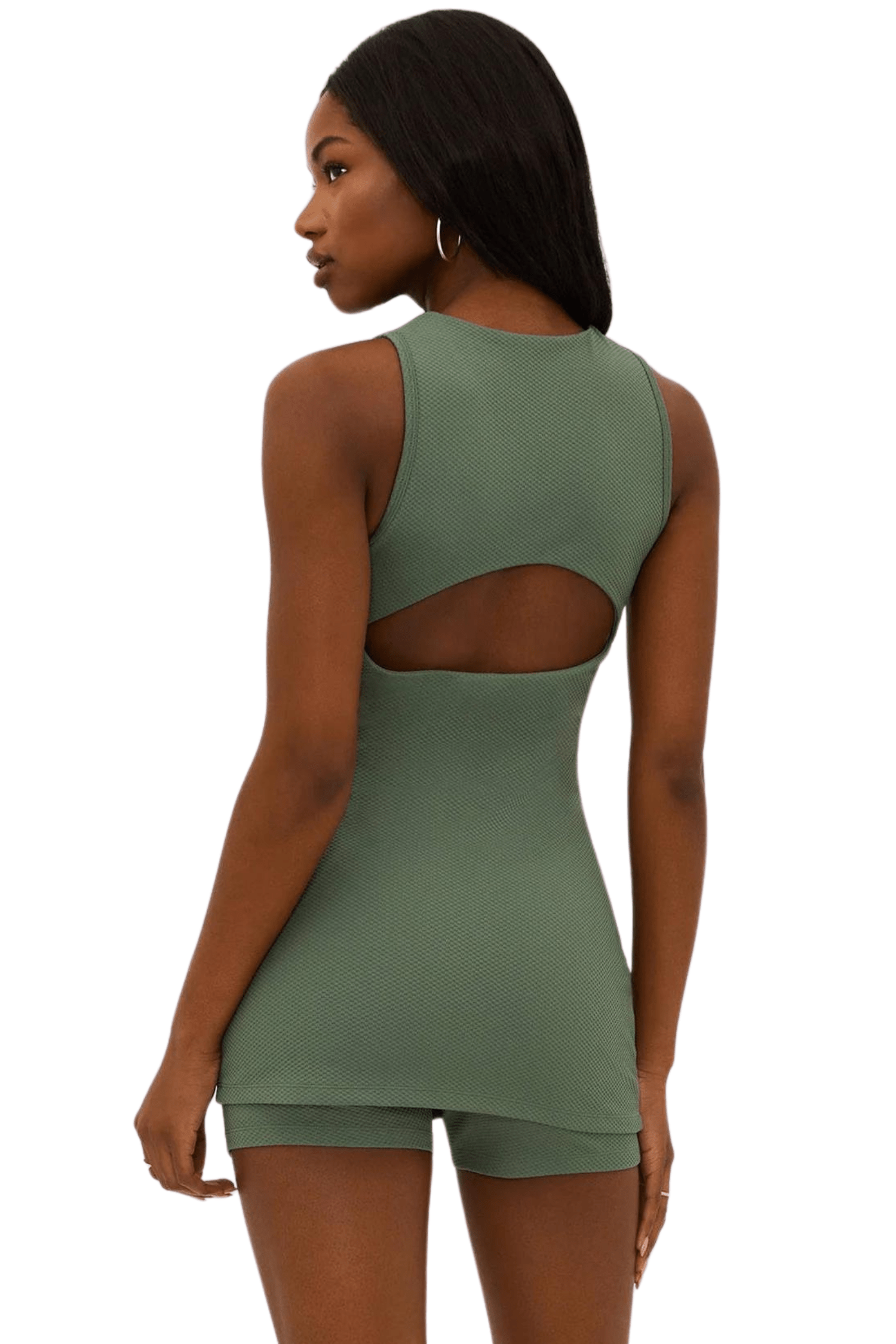 Beach Riot Olina Romper Queen Palm Waffle