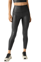 Beyond Yoga Leatherette High Waisted Midi Legging Black Foil
