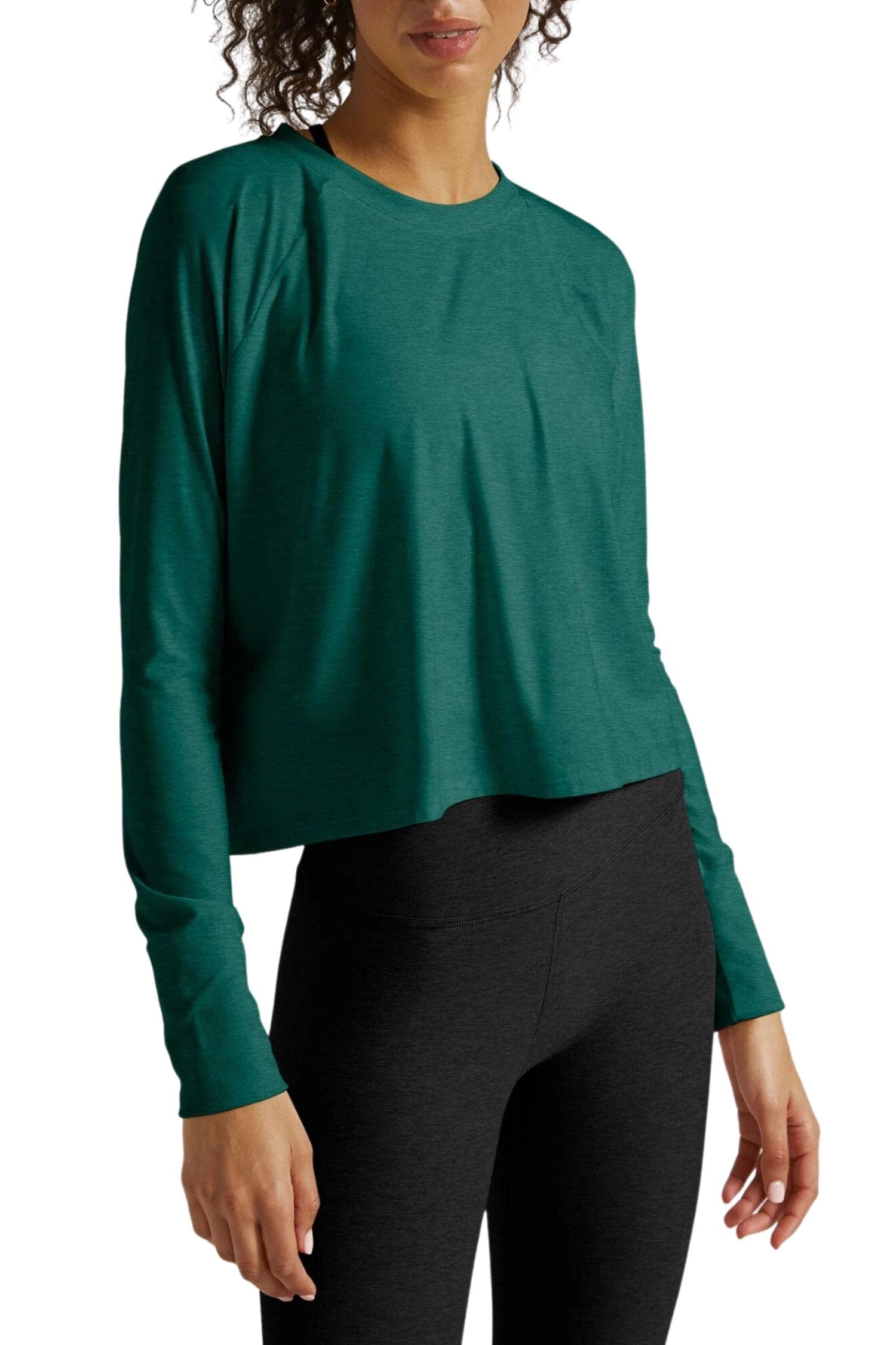 Beyond Yoga Featherweight Daydreamer Pullover Lunar Teal Heather