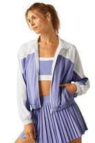 Beyond Yoga Colorblock Go Retro Jacket Periwinkle Cloud Heather/True White