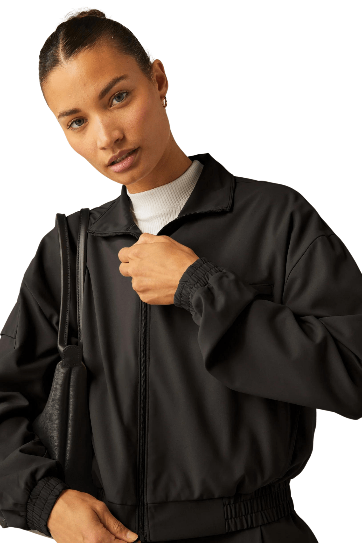 Beyond Yoga Status Pocket Sleeve Cropped Jacket Black