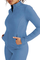 Beyond Yoga Spacedye On The Go Mock Neck Jacket Sky Blue Heather