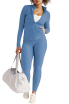 Beyond Yoga Spacedye On The Go Mock Neck Jacket Sky Blue Heather