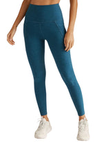 Beyond Yoga Out of Pocket High Waisted Midi Legging Blue Gem Heather