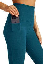 Beyond Yoga Out of Pocket High Waisted Midi Legging Blue Gem Heather