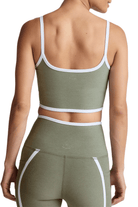Beyond Yoga Spacedye New Moves High Cropped Tank Grey Sage Cloud White