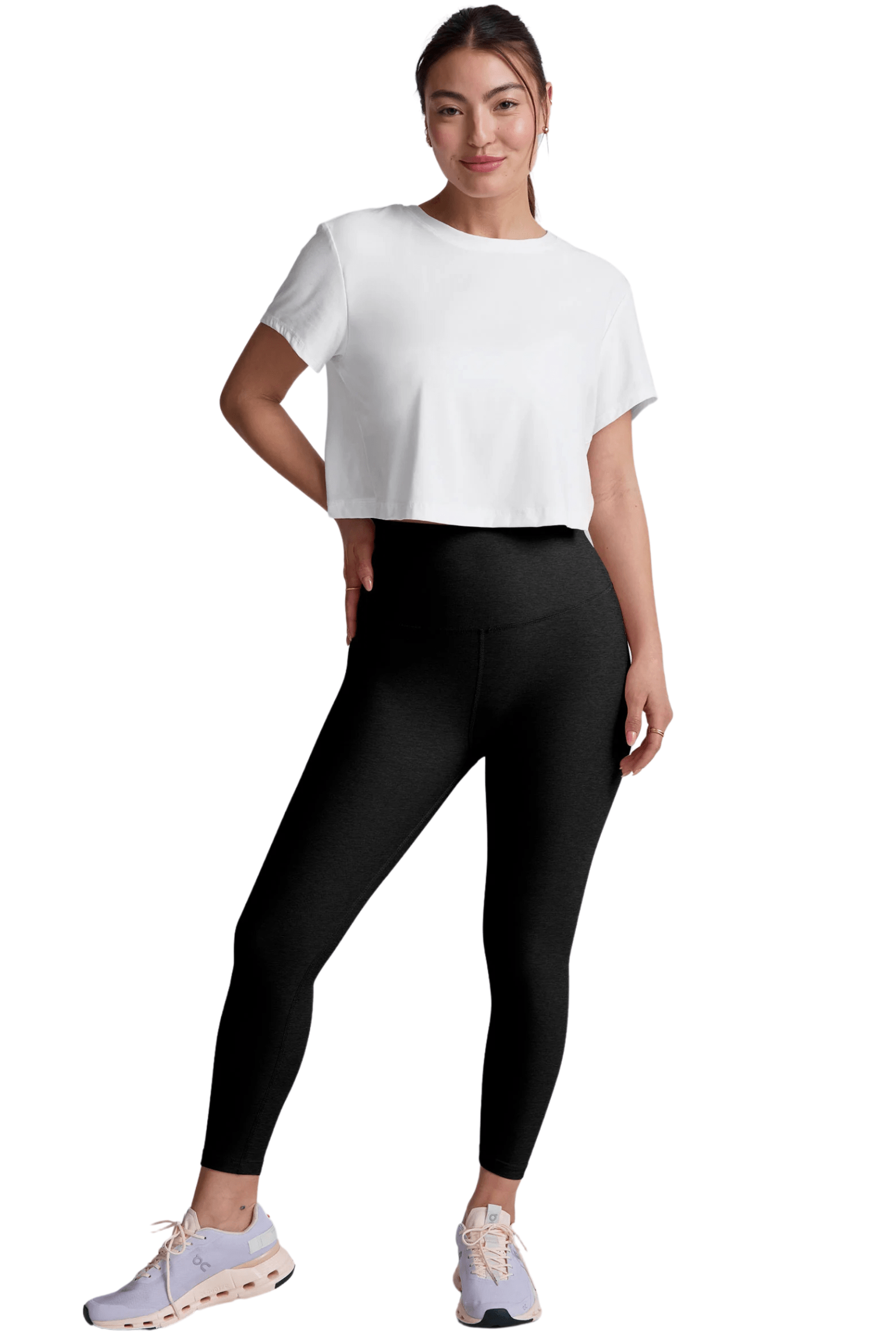 Beyond Yoga Featherweight Supreme Cropped Tee Cloud White