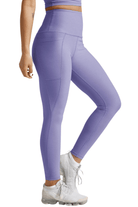 Beyond Yoga Out of Pocket High Waisted Midi Legging Periwinkle Cloud Heather