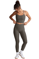 Beyond Yoga Space Dye Slim Racerback Cropped Tank True Gray Heather