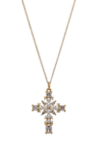 Bracha Magdalene Cross Pearl Necklace Crystal