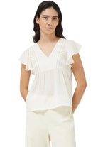 Compania Fantastica Sleeveless V-Neck Top Ecru