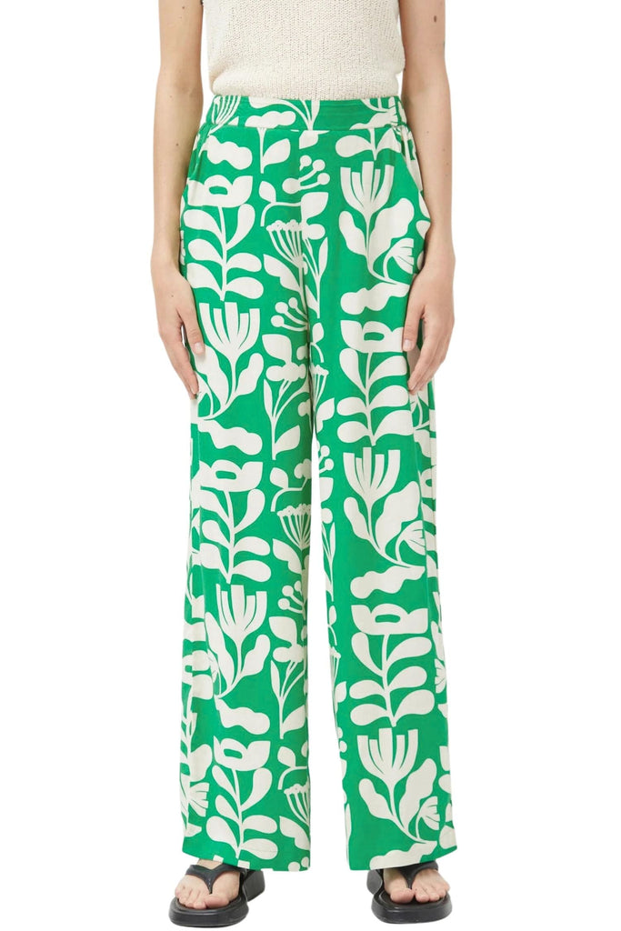 Compania Fantastica Hydrangea Floral Straight Pants Green