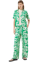 Compania Fantastica Hydrangea Floral Straight Pants Green