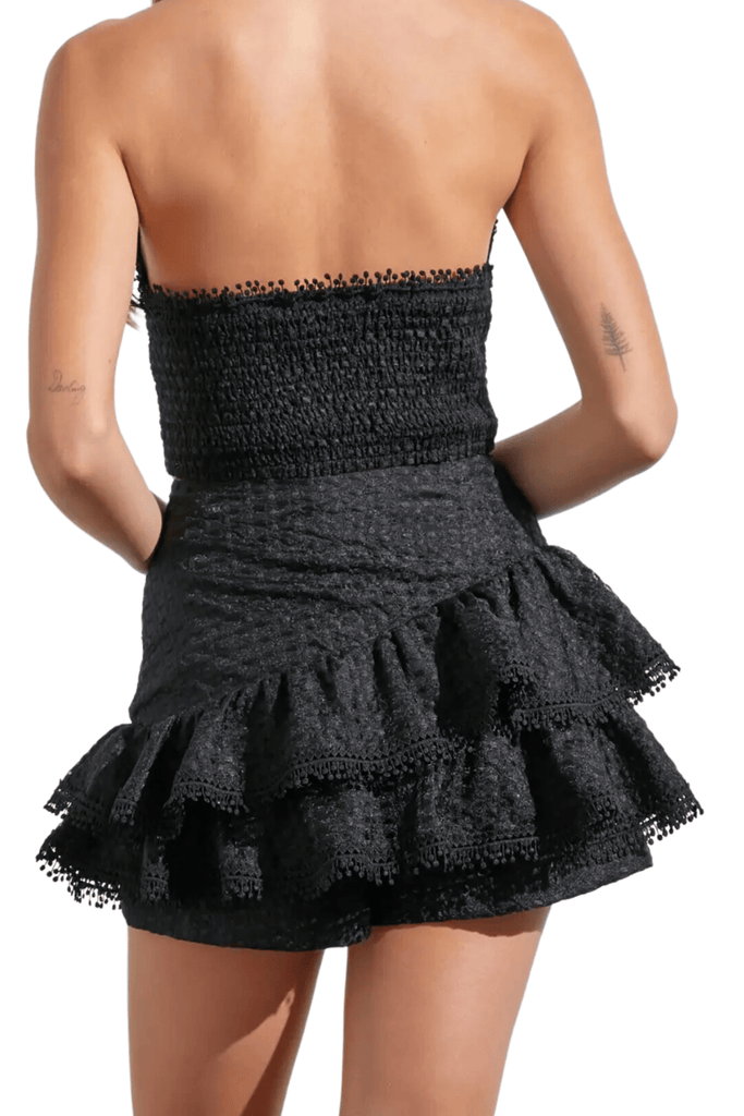 Do+Be Collection Ruffled Lace Skirt Black