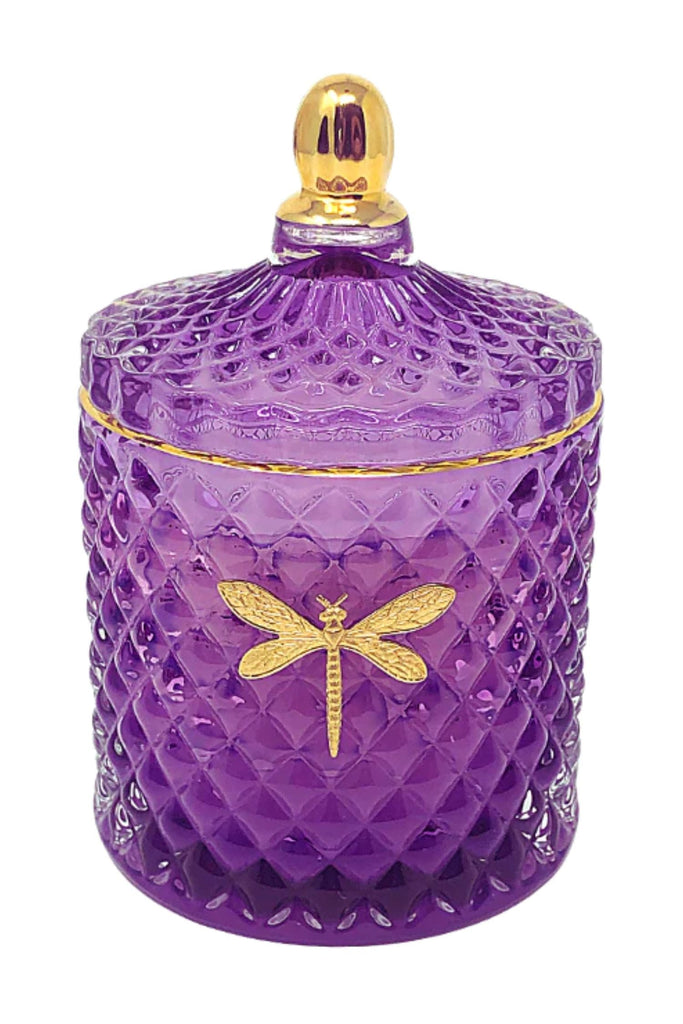 Dragonfly Fragrances Bella Candle Purple and Gold