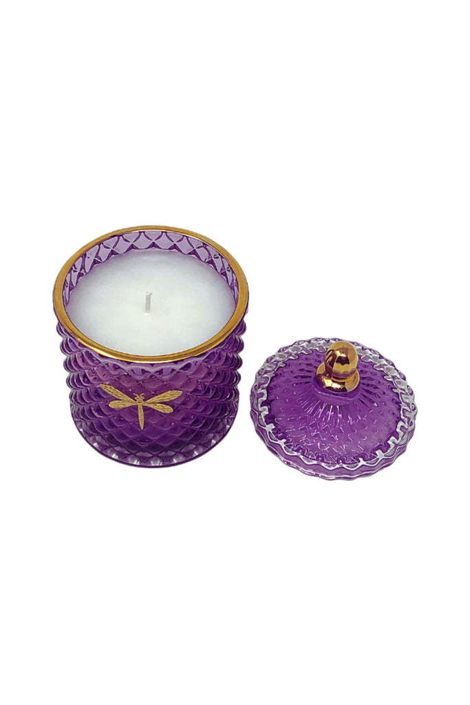 Dragonfly Fragrances Bella Candle Purple and Gold