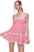 Frankies Bikinis Baby Gauze Dress Ladybug Gingham