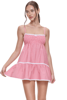 Frankies Bikinis Baby Gauze Dress Ladybug Gingham