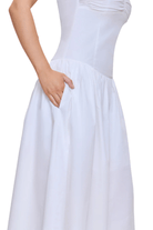 Frankies Bikinis Horizon Poplin Midi Dress White