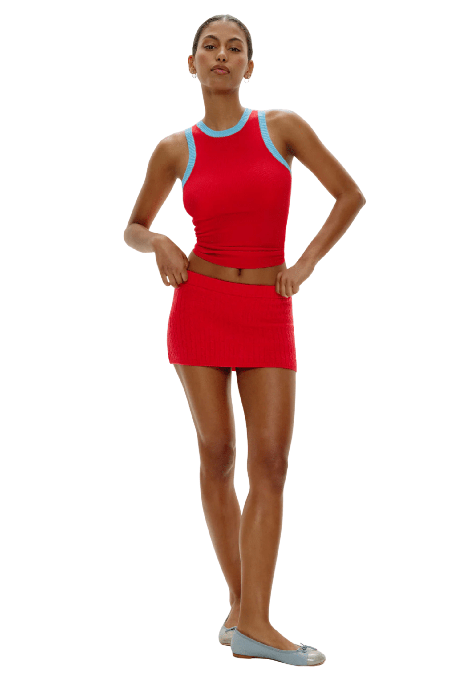 Cuddle Knit Tank Top Cherry