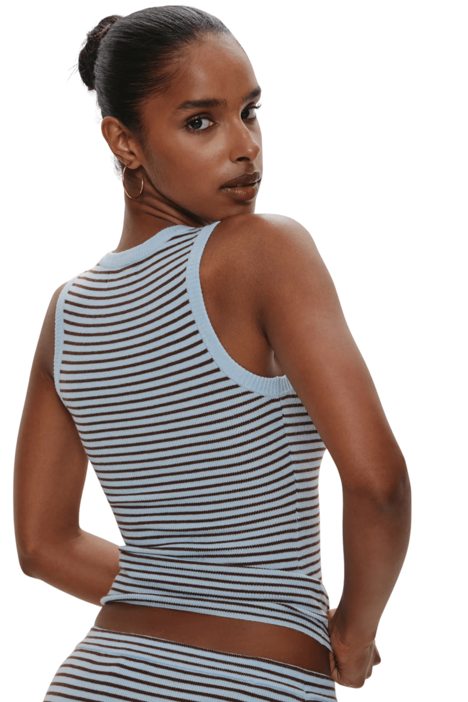 Cuddle Knit Tank Top Montauk Stripe